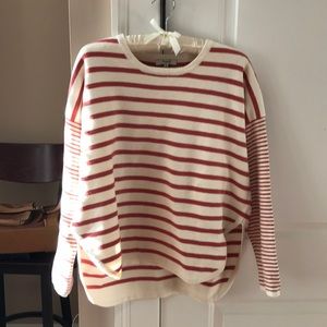 Madewell Striped Curved-Hem Sweater